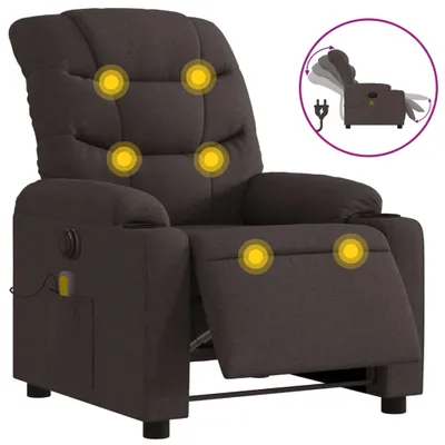 Produktbild von Massagesessel Elektrisch Dunkelbraun Stoff