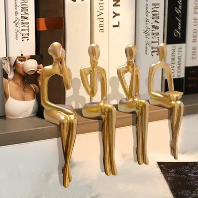 Obrázek produktu pro Sada 4 dekorativních soch "Goldschmiede" – vhodné do interiéru – vysoce kvalitní pryskyřice – výška 17 cm