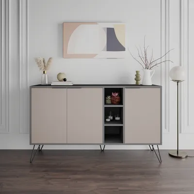 Produktbild von Skye Decor, Clara Console - Anthracite, Light Mocha, Wohnzimmerschränke, Anthrazit, 142 x 83 x 35,6 cm