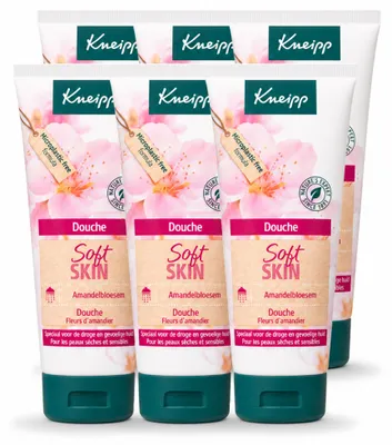 Imagen del producto de 6 unidades de gel de ducha nutritivo Kneipp con extracto de flor de almendro - 75 ml cada uno - Paquete económico