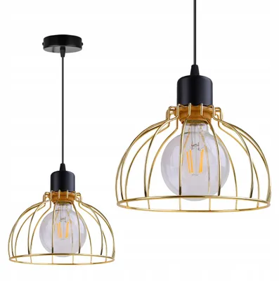 Productafbeelding van Gouden hanglamp met loft-stijl, kroonluchter