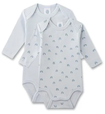Produktbild von Sanetta Baby-Body unisex langarm blau Regenbogen | 2er Set Baby Body