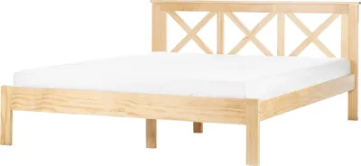 Zdjęcie produktu dla BELIANI Łóżko drewniane jasnobrązowy rama stelaż 160 x 200 cm