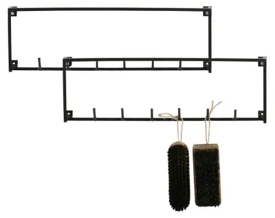 Productafbeelding van Woood Wandgarderobe Meert, 6 haken, zwart - 2 stuks