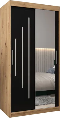 Produktbild von Kleiderschrank, Schiebetürenschrank Schlafzimmer, Schrank mit Spiegel YORK 2 100 cm