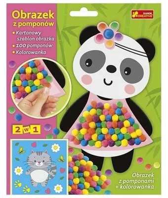 Produktbild von Bild mit 2-in-1-Pompon-Panda und Malvorlage