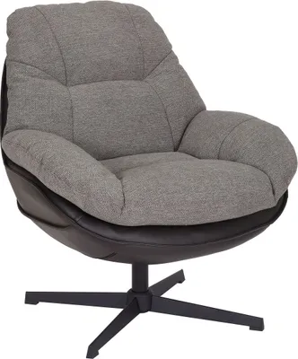 Produktbild von Better Home gepolsterter Drehstuhl, Loungesessel, hellgrau & schwarz