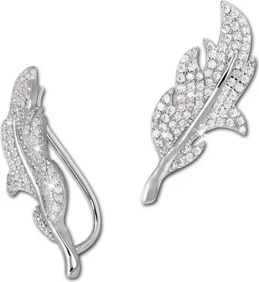 Produktbild von SilberDream Ohrringe Ear Cuff Blatt Zirkonia weiß Ohrklemmen 925 Silber D2GSO428W