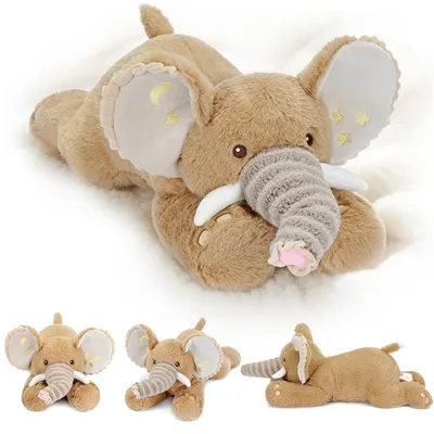 Image de Peluche éléphant, doudou, jouet en peluche, éléphant kawaii, coussin en peluche, cadeau, couleur marron, 50 cm