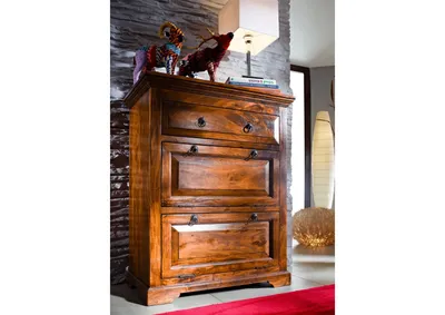 Produktbild von MASSIVMOEBEL24 Kommode Akazie 80x45x100 honig lackiert OXFORD #0904