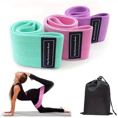 Image de Lot de 12 bandes de résistance pour le yoga, pour renforcer les muscles des cuisses et des hanches, ainsi que pour les squats et les exercices pour les jambes.