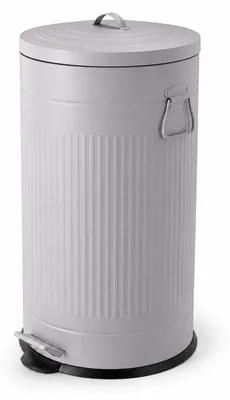 Imagen del producto de Relaxdays, cubo de basura de 40 litros, ideal para la cocina, con cubo interior extraíble, pedal, sistema de cierre suave, metal, cubo de basura retro, color gris, Imagen generada por IA