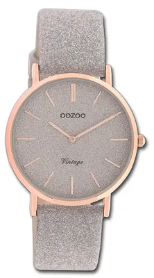 Imagen del producto de Oozoo Damenuhr, Serie Vintage C20202, color gris, correa de cuero, reloj de cuarzo analógico, modelo D3UOC20202