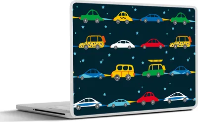 Produktbild von MuchoWow® Laptop Aufkleber Sticker Cover Muster - Auto - Raumfahrt - Kind - Kinder - Kinder 30x22 cm - Laptop-Sticker