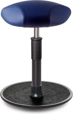 Produktbild von Sitz- Stehhocker Free Regular Triangel Boxmark Leder blau schwarz /schwarz.