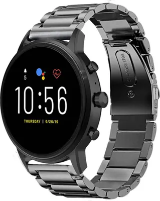Produktbild von Strap-it Titanarmband - Kompatibel mit Fossil Gen 5Armband 44mm Fossil uhrenarmband Fossil ersatzarmband Uhren armband ersatz für Smartwatch 22mm Armband Graphit Farbe 22mm