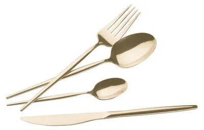 Immagine prodotto di Set di posate in acciaio inox 24 pezzi champagne lucido