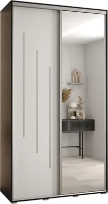 Produktbild von MEBLE KRYSPOL Davos 9 Schrank, zwei Türen - 235,2x140x60 cm - Schwarz Weiß Silber