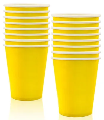 Produktbild von Pappbecher Gelb 16 Stück 250ml für Partys Heiß- und Kaltgetränke