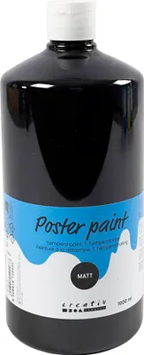 Obrázok produktu pre Creativ Company Temperová farba matná, čierna, 1000 ml 1 fľaša