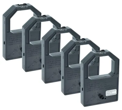 Produktbild von vhbw 5x Farbband Schriftband kompatibel mit Panasonic KX-P1092I, KX-P1092, KX-P1091i, KX-P 1095, KX-P 1092 Nadeldrucker, Bondrucker - Schwarz