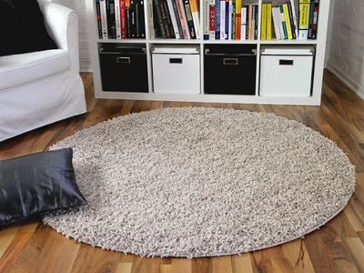 Produktbild von Hochflor Langflor Shaggy Teppich Aloha Beige Rund, Größe:120 cm Rund