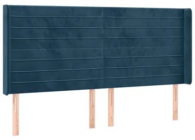 Produktbild von vidaXL Kopfteil mit Ohren Dunkelblau 183x16x118/128 cm Samt