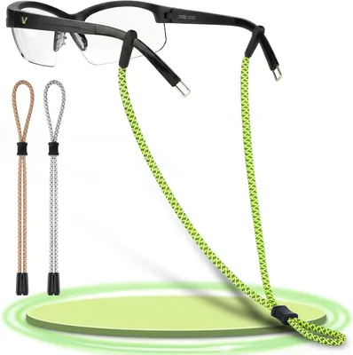 Produktbild von Brillenbänder reflektierend, 3 Stück, doppellöchrig verstellbar, Antirutsch, für Fahrrad und Lauf