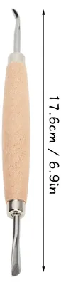 Leder-Modellierwerkzeug mit Edelstahlklinge und Holzgriff
