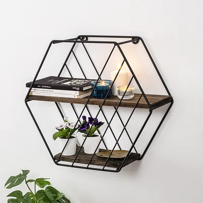 Produktbild von Skye Decor, Liliales- LilialesCRT, Schwarz, Wandregale, 40x44x15 cm, 100% Fichtenholz (Dicke: 10 mm)