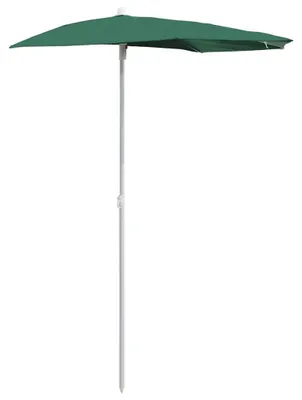 Produktbild von vidaXL Halb-Sonnenschirm mit Mast 180x90 cm Grün