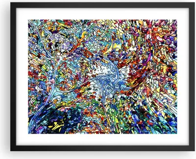 Produktbild von Gerahmtes Poster - Schwarzer Rahmen - Abstraktion modern - 50x40 cm - Wand Bild - Wanddeko - Wandbilder - Kunstposter - Wandposter - Bilderrahmen - Bilder - Kunstdruck - Wandbild - P2BAA50x40-4045