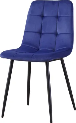 Produktbild von Stuhl Mesa, Samt Blau, mit Ziernähten, 44,5 cm breit, 86,5 cm hoch, 53 cm tief