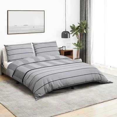 Image de vidaXL Ensemble de literie Gris 240x220 cm coton