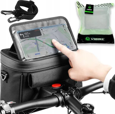 Zdjęcie produktu dla Sakiewka Rowerowa na Kierownicę z Etui na Smartfona Rozmiar L