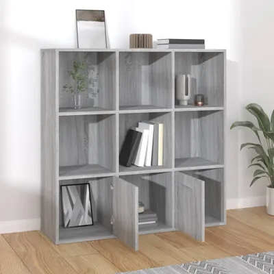 Image de vidaXL Bibliothèque Gris Sonoma 98x30x98 cm