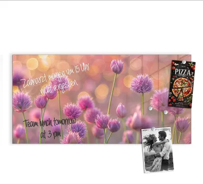 Produktbild von Magnettafel 100x50cm Pinnwand Whiteboard beschreibbar - Blühende Zierlauch