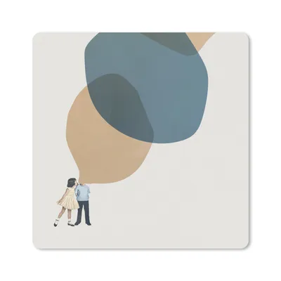 Produktbild von MuchoWow® Mauspad Mousepad Wolken - Retro - Mädchen 20x20 cm - Mousepads - Maus Mat - Pad - Mausunterlage - Desk Mat - Bureauartikeln