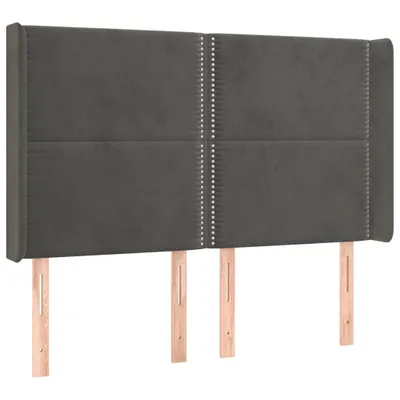 Produktbild von vidaXL Kopfteil mit Ohren Dunkelgrau 147x16x118/128 cm Samt