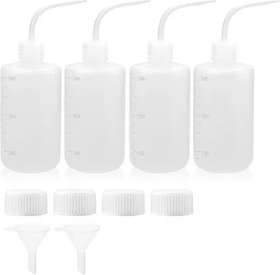 Zdjęcie produktu dla Zestaw butelek Knijpfles – plastikowe – 500 ml – Lekvrij – do użytku w laboratorium i w domu