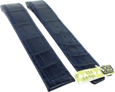 Produktbild von Maurice Lacroix Masterpiece Tonneau Uhrenarmband 21mm Leder blau 33174