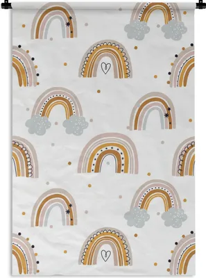 Produktbild von MuchoWow® Wandteppich Wandbehang Muster - Regenbogen - Punkte 120x180 cm Tapisserie Dekoration Wandtuch - Schlafzimmer - Dekorationen für das Haus