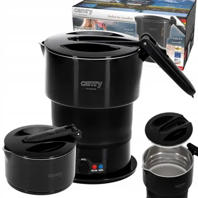 Produktbild von Faltbarer Reise Wasserkocher 0,6 l 600 W aus Silikon und Edelstahl, Cr1378
