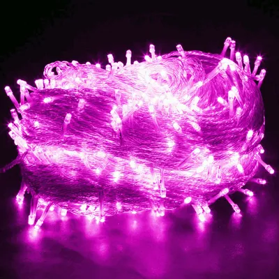 Produktbild von LED Lichterkette 10M 100 LED Innen, Rosa Weihnachtsbaumbeleuchtung 8 Modi, Weihnachtsdekoration für Weihnachtsbaum Zimmer Party Garten