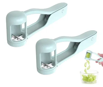 Produktbild von Obstschneider - 2er Set - Traubenschneider - Kirschtomatenschneider - Küchenhelfer - Für Tomaten, Trauben, Kirschen - 15,5 x 5,2 x 3 cm - Blau