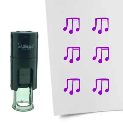 Produktbild von CombiCraft Selbstfärbender Stempel 'Musiknoten' in der Farbe Lila, Ø10mm