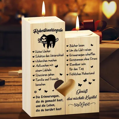 Produktbild von Kerzenständer Herzförmig Holz 2er Set