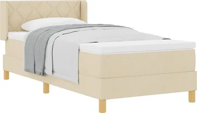 Obrázok produktu pre Posteľ s pružinovým rámom Krémová 190 x 90 cm Polyester