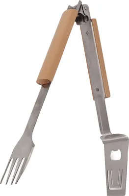 Image de Pince à fourchette pour grillades Pince à aliments durable en acier inoxydable Pince à buffet multifonctionnelle à long manche pour le camping