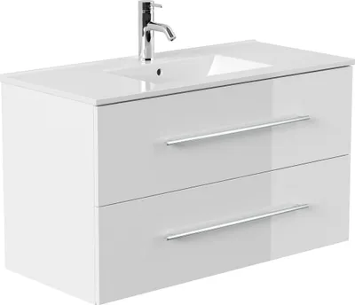 Produktbild von Badmöbel Waschplatz "Homeline 100" weiß Hochglanz